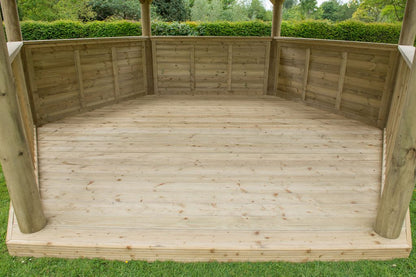 4.7m Premium Hexagonal Wooden Garden Gazebo with Cedar Roof