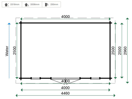 Lugarde Helsinki 44mm Log Cabin 4m x 2.5m