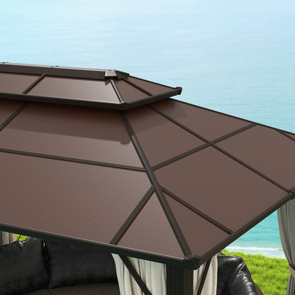 Outsunny 3x4m Polycarbonate Hardtop Gazebo with Aluminium Frame