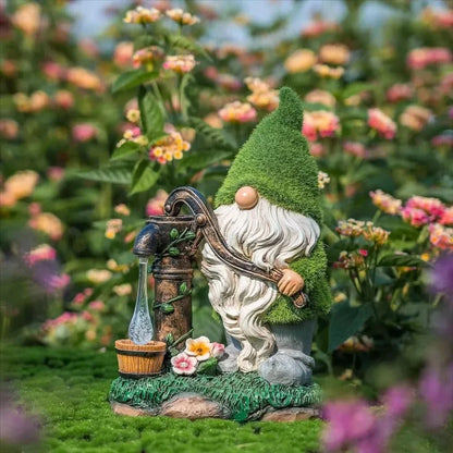 30cm Solar Gnome Garden Ornament with LED Water Pump Light