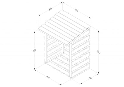 Compact Pent Log Store