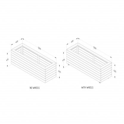 Linear Planter - Long with Wheels