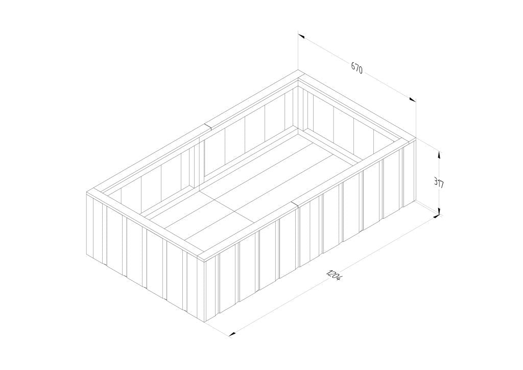 Forest Low Level Lapline Planter- Rectangular