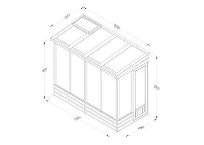 Forest 8x4 Wallscape Lean-to Greenhouse