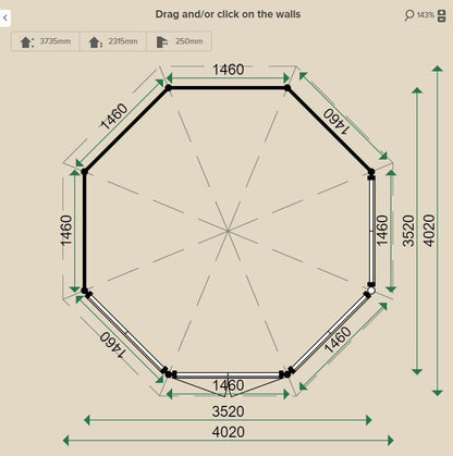 Lugarde Prima Burford Summerhouse 3.5m Diameter