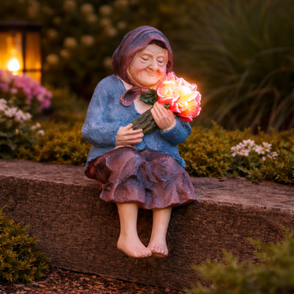 Grandmother Solar Garden Ornament – Light Up Outdoor Garden Statue
