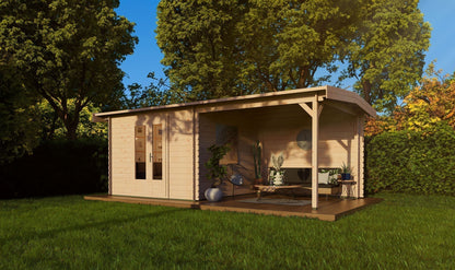Apex 3m x 6m Log Cabin with Canopy