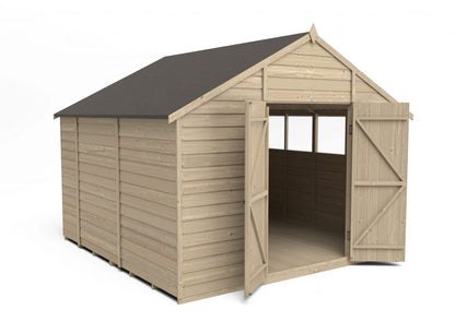 Overlap Pressure Treated 10×10 Apex Shed – Double Door