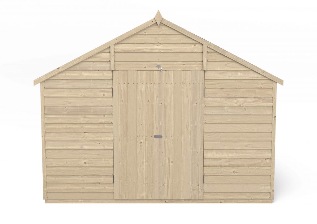 Overlap Pressure Treated 10×10 Apex Shed – Double Door