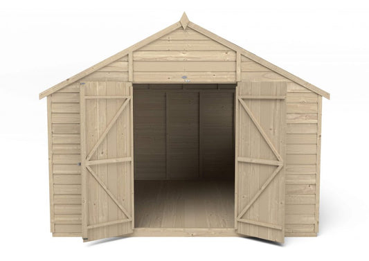 Overlap Pressure Treated 10×10 Apex Shed – Double Door
