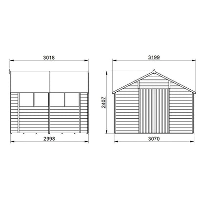 Overlap Pressure Treated 10×10 Apex Shed – Double Door