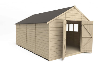 Overlap Pressure Treated 10×15 Apex Shed – Double Door