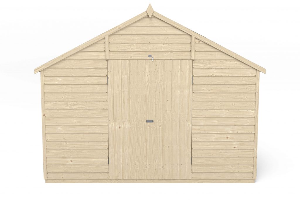 Overlap Pressure Treated 10×15 Apex Shed – Double Door