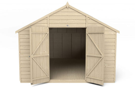 Overlap Pressure Treated 10×15 Apex Shed – Double Door