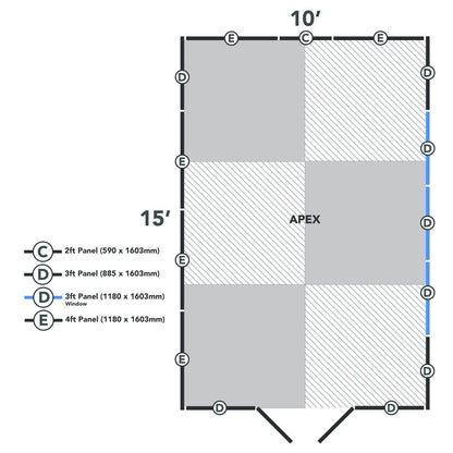 Overlap Pressure Treated 10×15 Apex Shed – Double Door