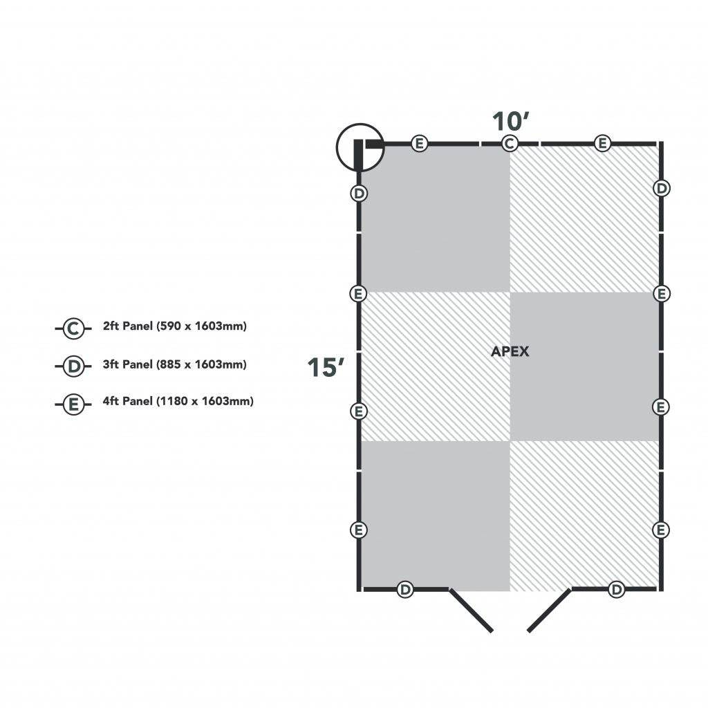 Overlap Pressure Treated 10x15 Apex Shed - No Window, Double Door
