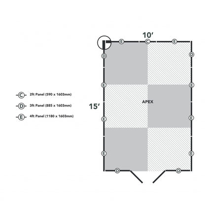 Overlap Pressure Treated 10x15 Apex Shed - No Window, Double Door