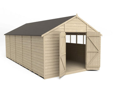 Overlap Pressure Treated 10×20 Apex Shed – Double Door