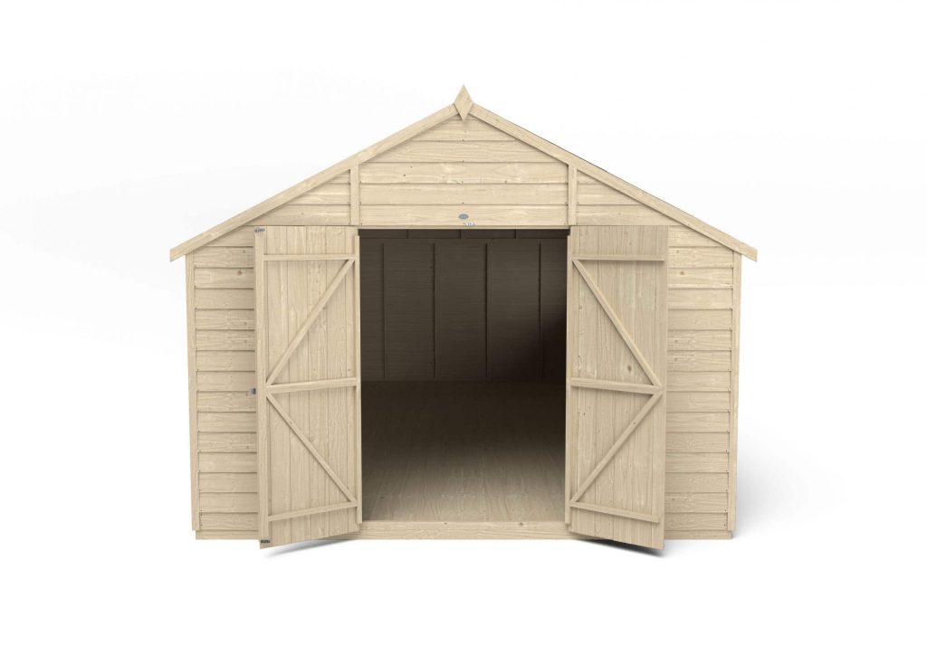 Overlap Pressure Treated 10×20 Apex Shed – Double Door
