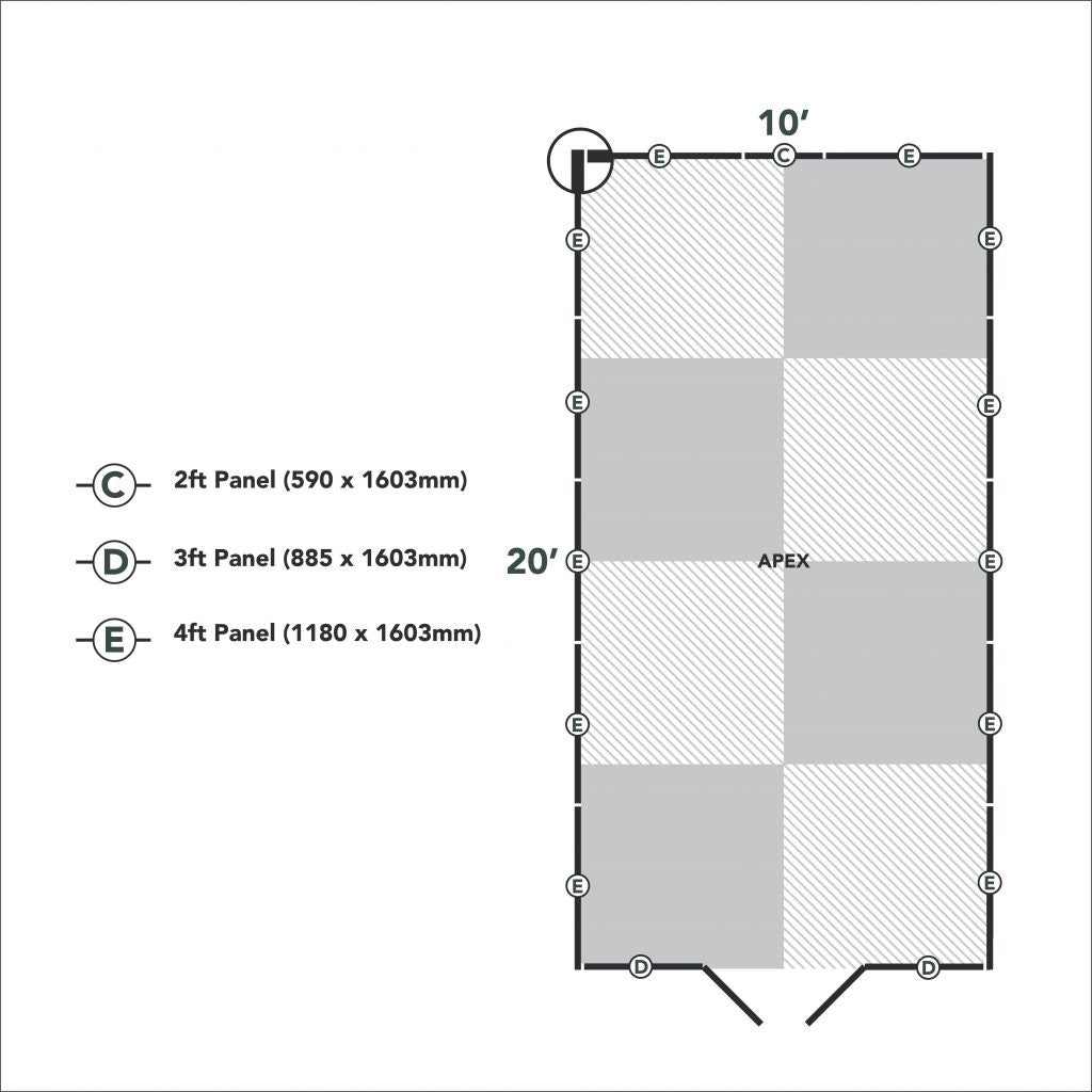 Overlap Pressure Treated 10x20 Apex Shed - No Window, Double Door