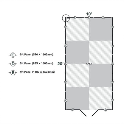 Overlap Pressure Treated 10x20 Apex Shed - No Window, Double Door