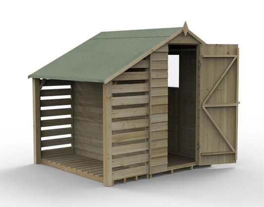 Overlap Pressure Treated 4x6 Apex Shed with Lean To