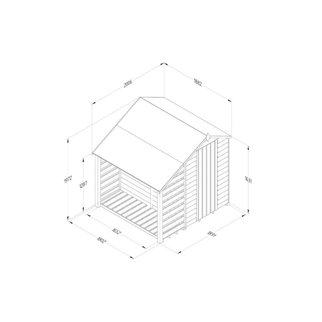Overlap Pressure Treated 4x6 Apex Shed with Lean To