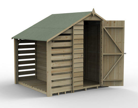 Overlap Pressure Treated 4x6 Apex Shed No Window with Lean to