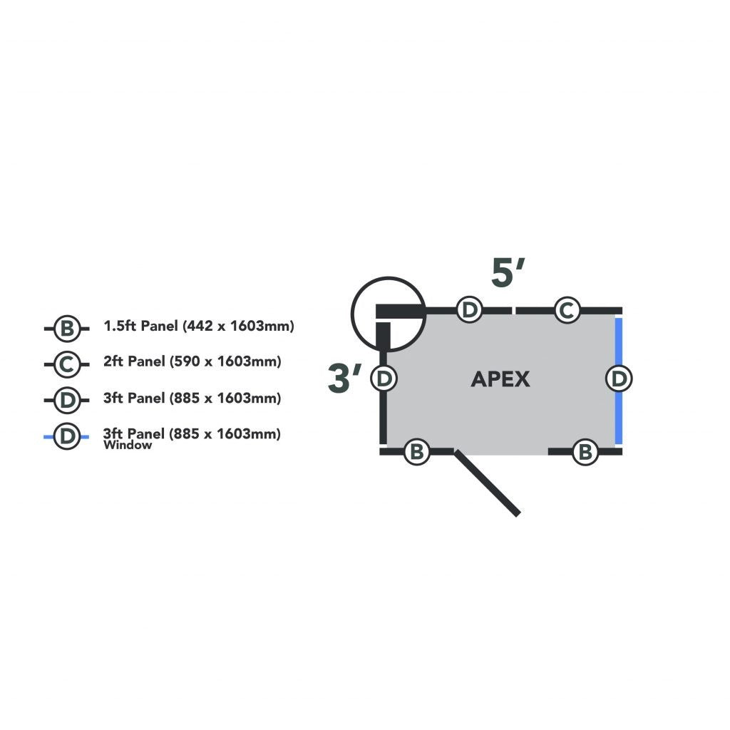 Overlap Pressure Treated 5x3 Apex Shed