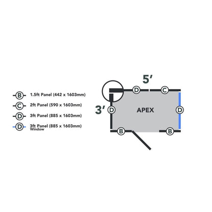 Overlap Pressure Treated 5x3 Apex Shed