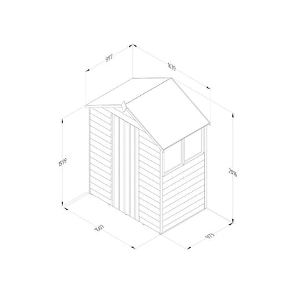 Overlap Pressure Treated 5x3 Apex Shed