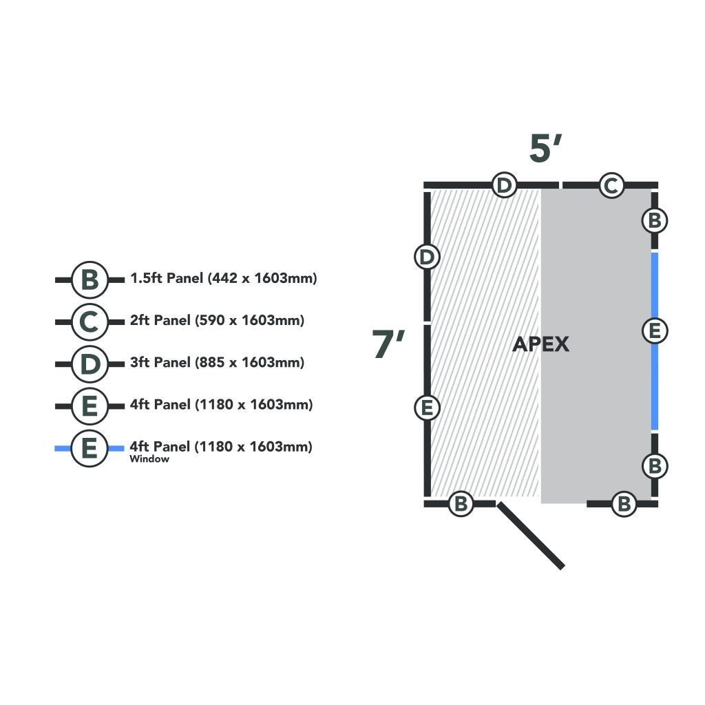 Overlap Pressure Treated 7×5 Apex Shed