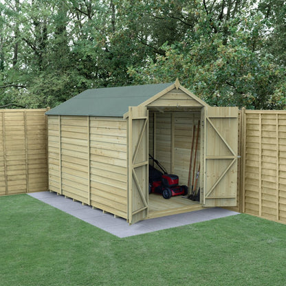 Overlap Pressure Treated 6x10 Apex Shed - No Window, Double Door