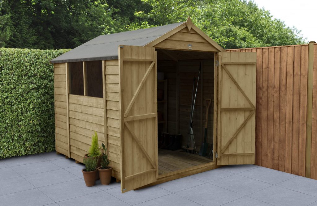 Overlap Pressure Treated 8×6 Apex Shed – Double Door