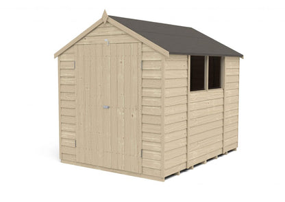 Overlap Pressure Treated 8×6 Apex Shed – Double Door