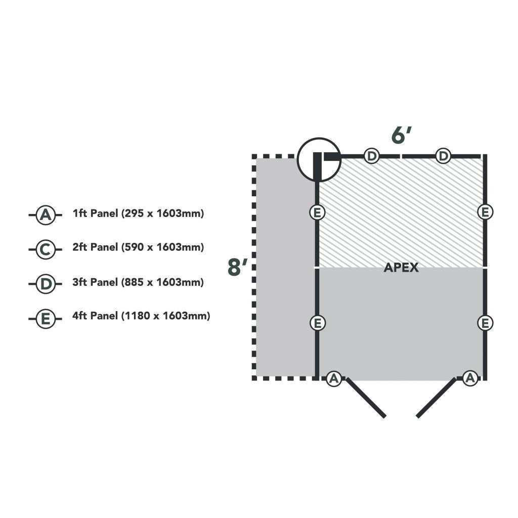 Overlap Pressure Treated 6x8 Apex Shed - Double Door No Window with Lean To