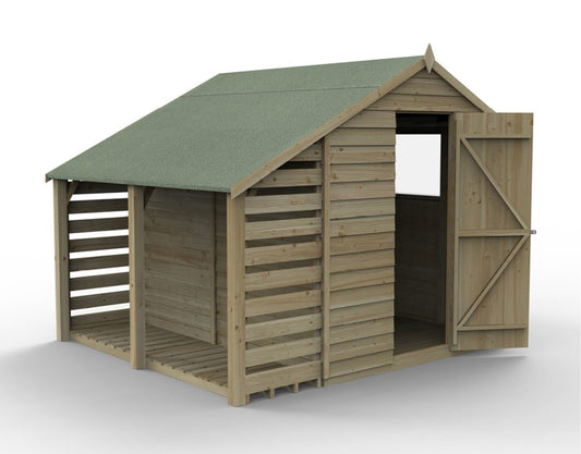 Overlap Pressure Treated 6x8 Apex Shed with Lean To