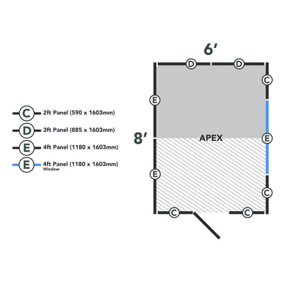 Overlap Pressure Treated 8×6 Apex Shed