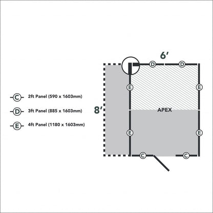 Overlap Pressure Treated 6x8 Apex Shed - No Window with Lean To