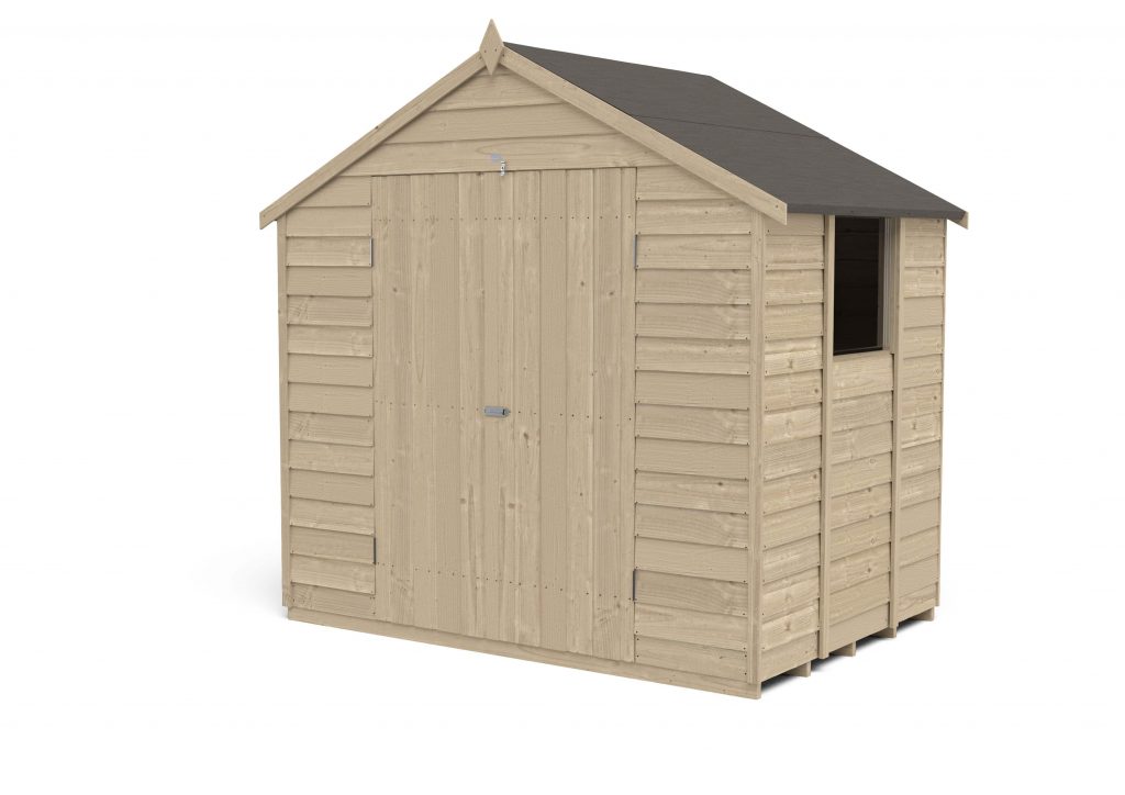 Overlap Pressure Treated 7×5 Apex Shed – Double Door
