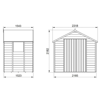 Overlap Pressure Treated 7×5 Apex Shed – Double Door