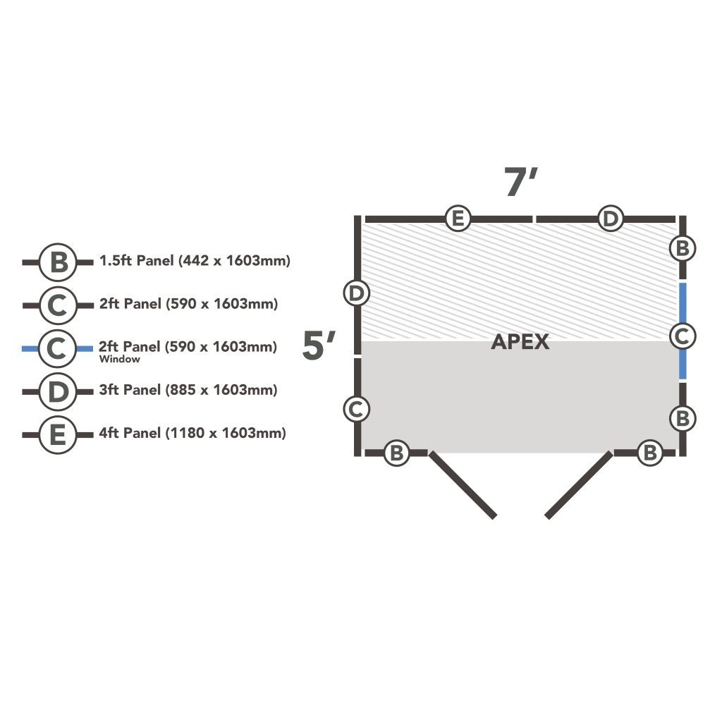 Overlap Pressure Treated 7×5 Apex Shed – Double Door