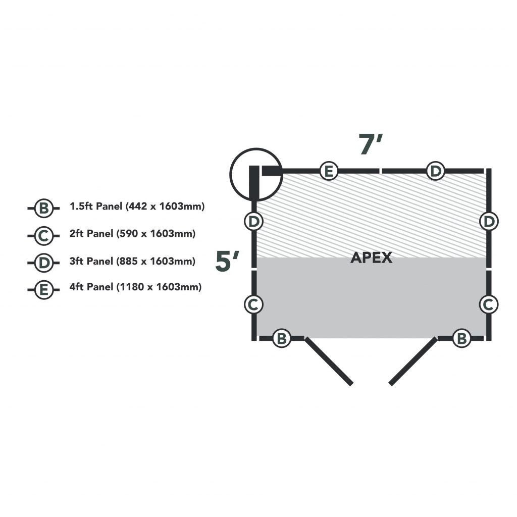 Overlap Pressure Treated 7x5 Apex Shed - No Window, Double Door