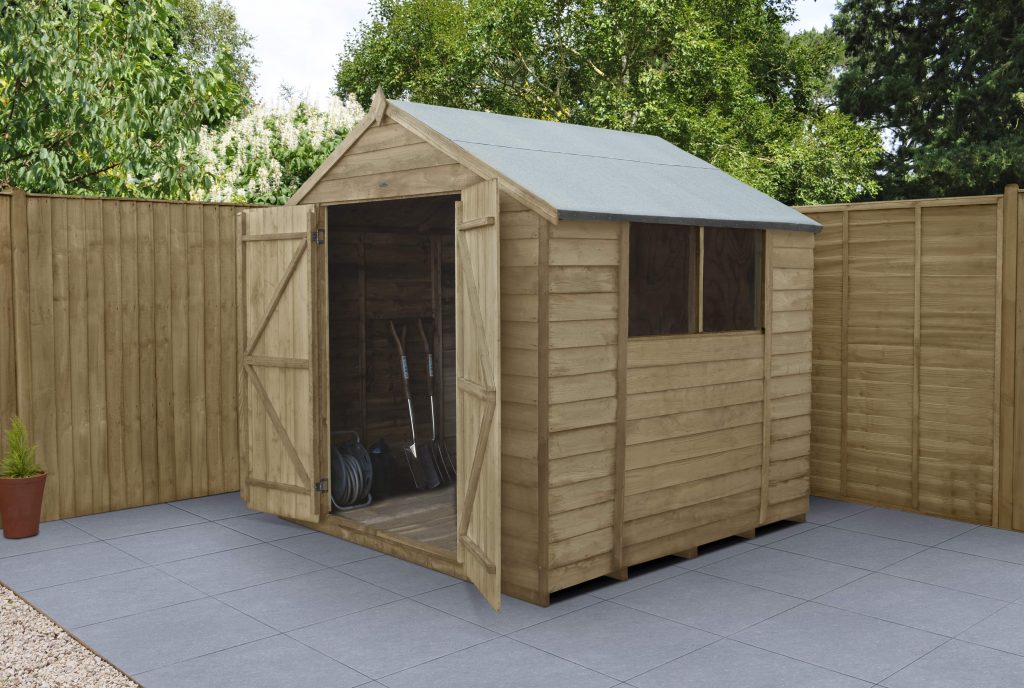 Overlap Pressure Treated 7×7 Apex Shed – Double Door