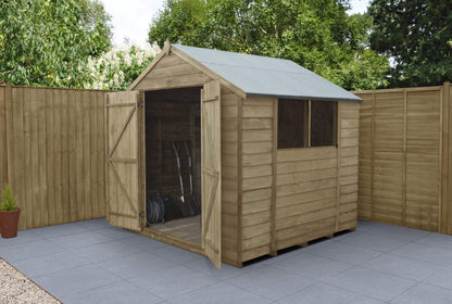 Overlap Pressure Treated 7×7 Apex Shed – Double Door