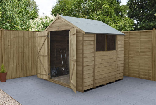 Overlap Pressure Treated 7×7 Apex Shed – Double Door
