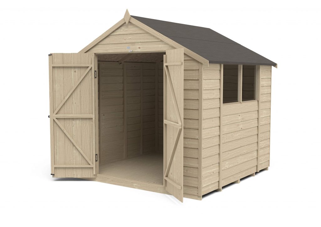 Overlap Pressure Treated 7×7 Apex Shed – Double Door