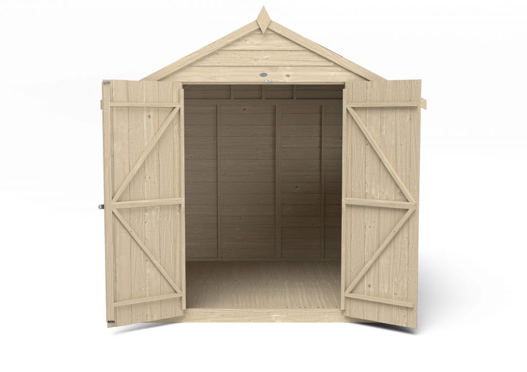 Overlap Pressure Treated 7×7 Apex Shed – Double Door