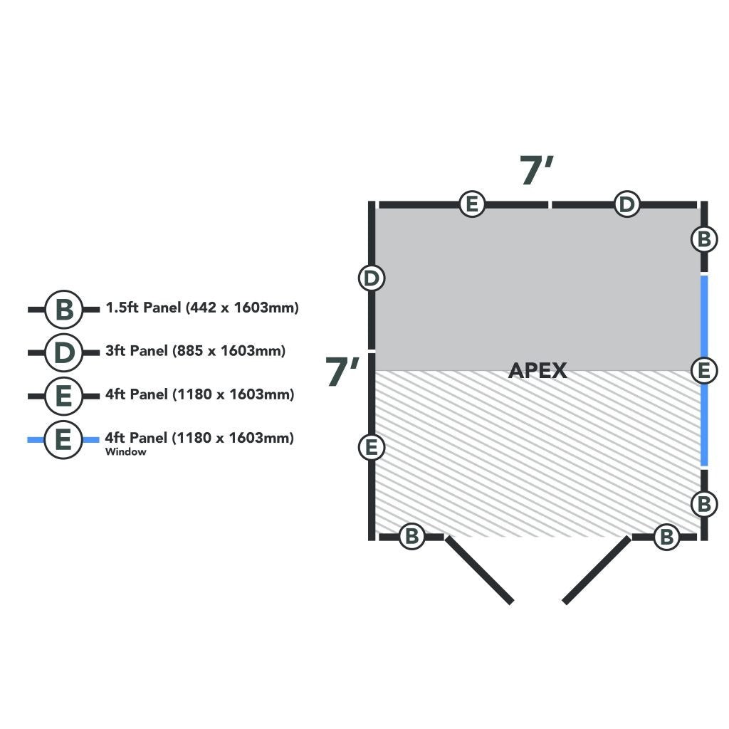 Overlap Pressure Treated 7×7 Apex Shed – Double Door