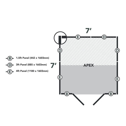 Overlap Pressure Treated 7x7 Apex Shed - No Window, Double Door